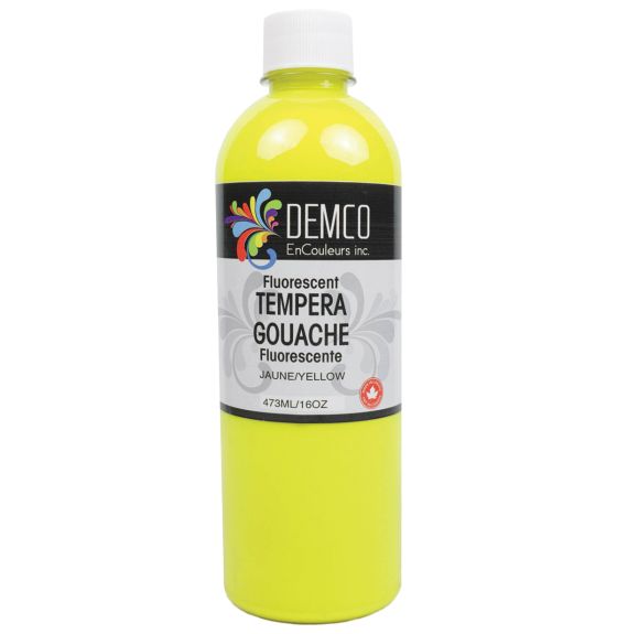 Gouache Demco fluorescente, 473 ml (16 oz) - Jaune