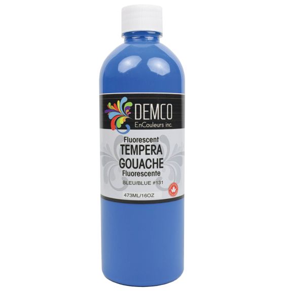 Gouache Demco fluorescente, 473 ml (16 oz) - Bleu