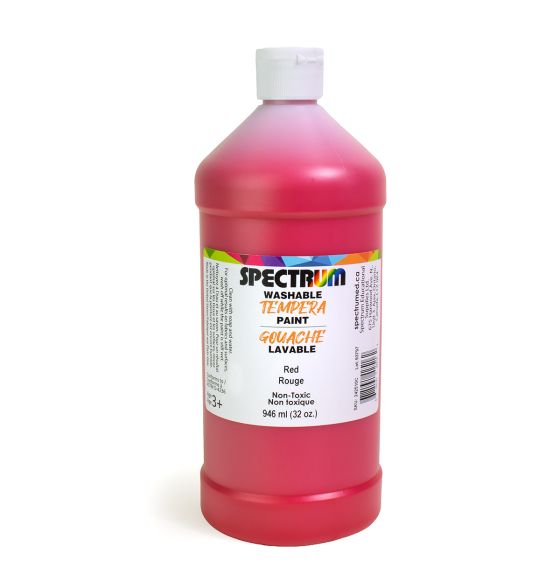 Spectrum Washable Tempera Paint - 946 mL (32 oz) - Red