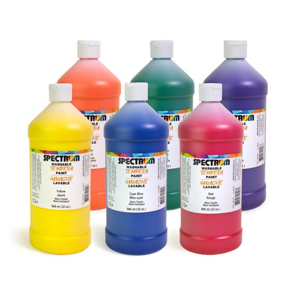 Gouache lavable Spectrum, 946 mL (32 oz) - Ensemble de 6 bouteilles