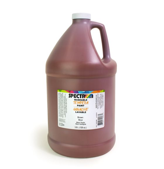 Spectrum Washable Tempera Paint - 3.8 L (128 oz) - Brown