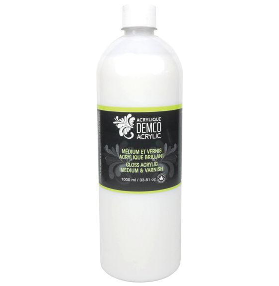 Médium et vernis acrylique Demco - Fini brillant - 1 L