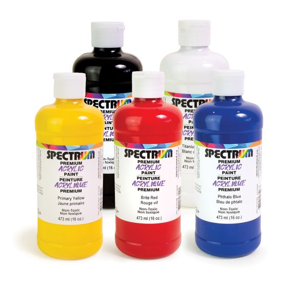 Peinture acrylique Spectrum, 473 ml (16 oz) - Ensemble de 5