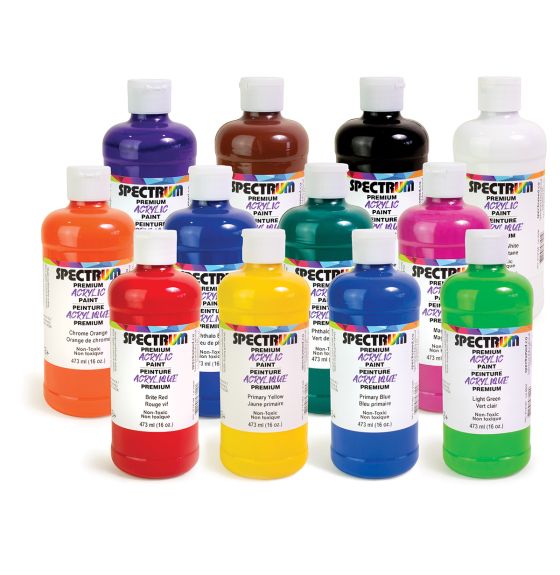 Peinture acrylique Spectrum, 473 ml (16 oz) - Ensemble de 12