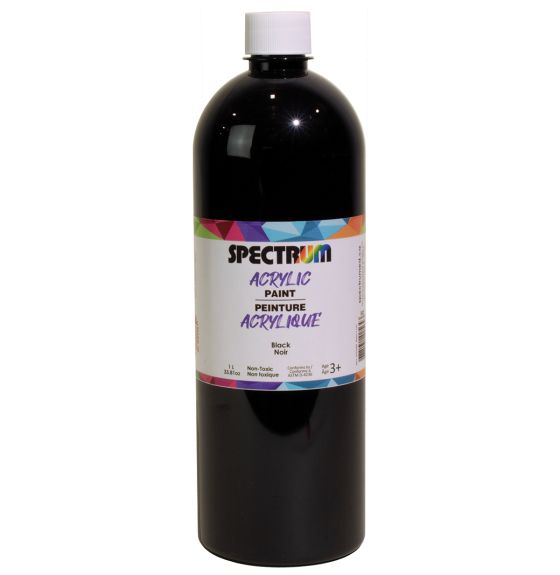 Peinture acrylique Spectrum, 1 L (34 oz) - Noir