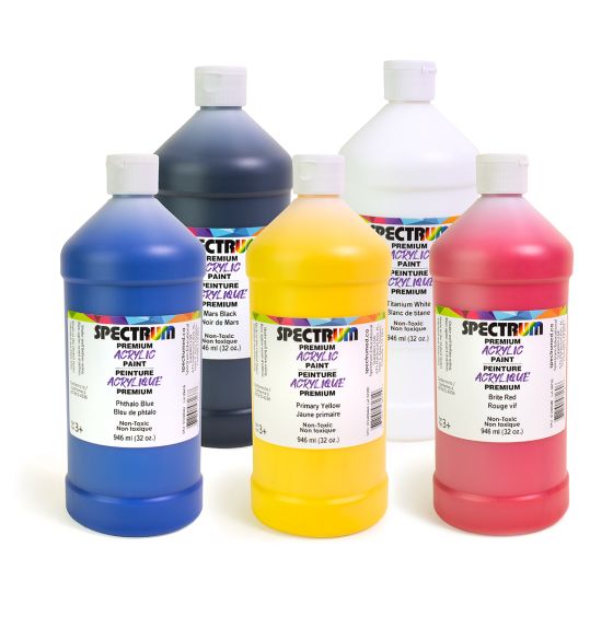 Spectrum Acrylic Paint - 946 mL (34 oz) - Set of 5