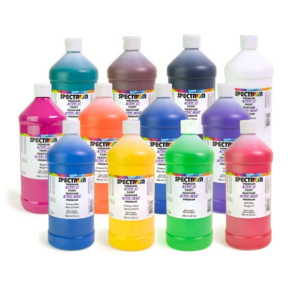 Spectrum Acrylic Paint - 946 mL (34 oz) - Set of 12
