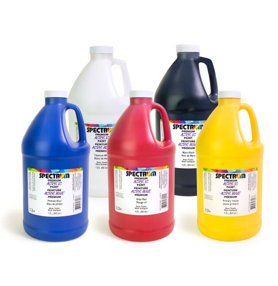 Spectrum Acrylic Paint - 1.9 L (68 oz) - Set of 5