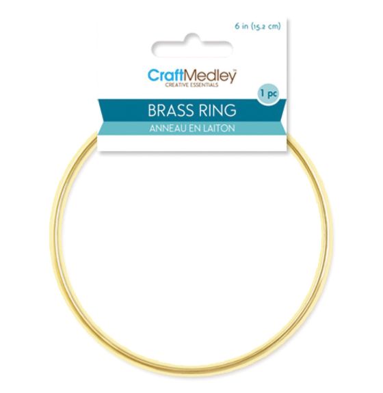 Craft Medley&trade; Round Brass Ring - 15.2 cm (6")