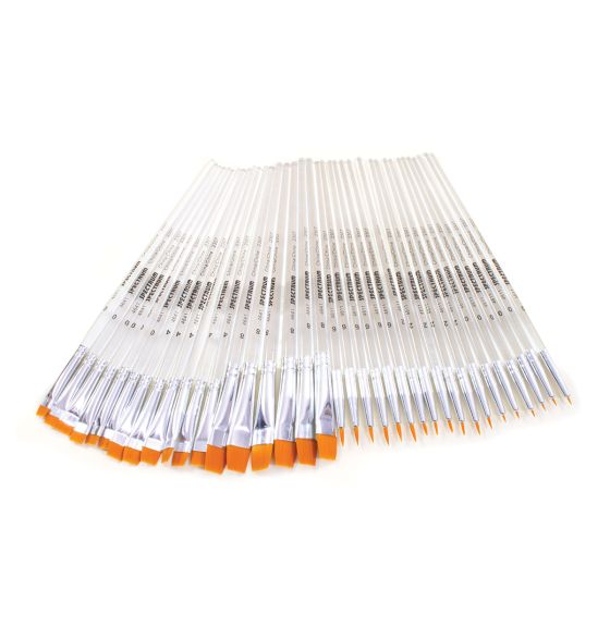 Spectrum Gold Taklon Round & Flat Brushes - Small Sizes - Series 4611 & 4641 - Set of 36