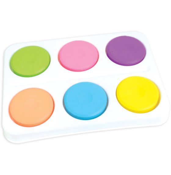 Ensemble de blocs de gouache aux couleurs néon et plateau - 6 couleurs