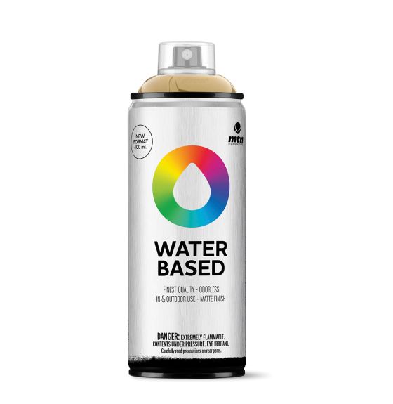 Peinture en aérosol à base d'eau, sans odeur, intérieur/extérieur, 400 ml, finition mate - Or de cadre
