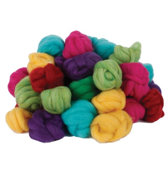 PacaFluff Wool Roving - 227g (8 oz) - Multicolour 