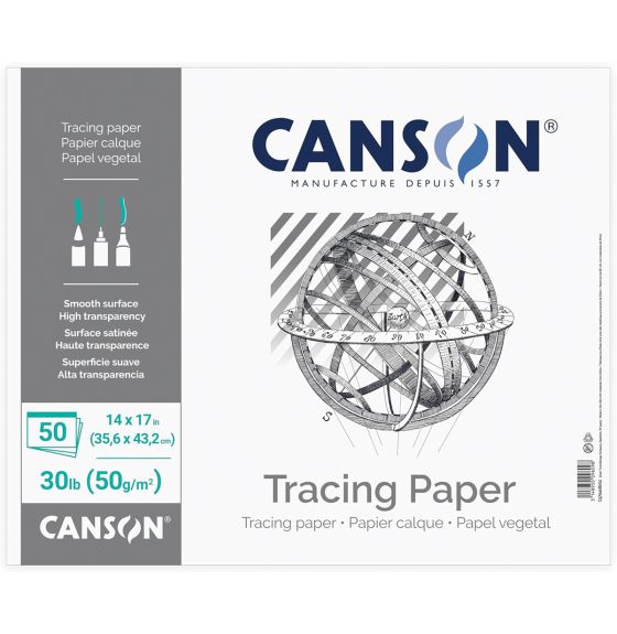 Canson&reg; Tracing Paper Pad - 50 Sheets - 14" x 17" - 30 lb.