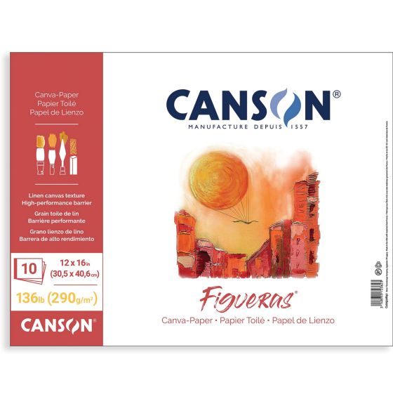 Canson® Canva-Paper™ Pad - 12” x 16” - 10 Sheets - 136lb