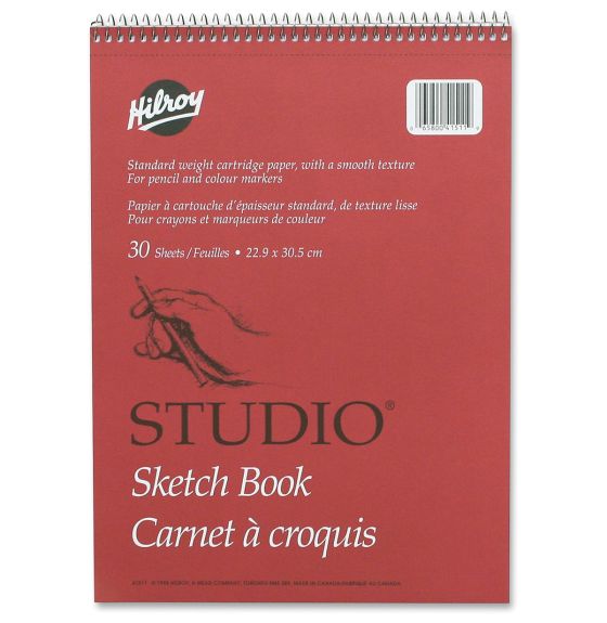 Hilroy&reg; Professional Studio Sketchbook - 30 Sheets - 9" x 12" (22.8 cm x 30.5 cm)