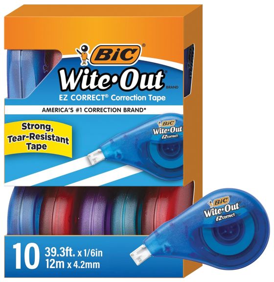 BIC&reg; Wite-Out&reg; EZ Correct Correction Tape - Pack of 10