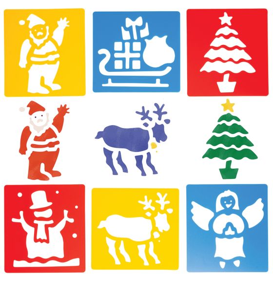 Pochoirs sur le thème de Noël, 14 cm x 15,2 cm (5,5" x 6") - Paquet de 6