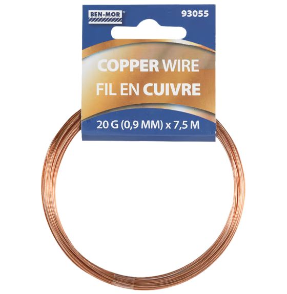 Ben-Mor&reg; Copper Wire - 20 Gauge (0.9 mm) x 7.5 m