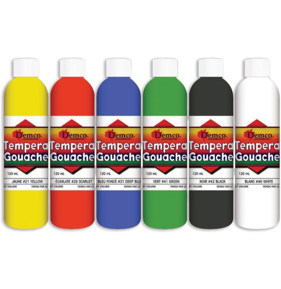 Demco Tempera Assorted - 120 ml - Set of 6 