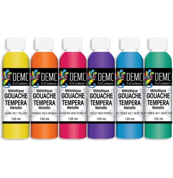 Demco Tempera Pearl Metal - 120 ml - Set of 6