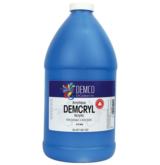 Peinture acrylique Demco EnCouleurs, 2 L (67,6 oz) - Cyan
