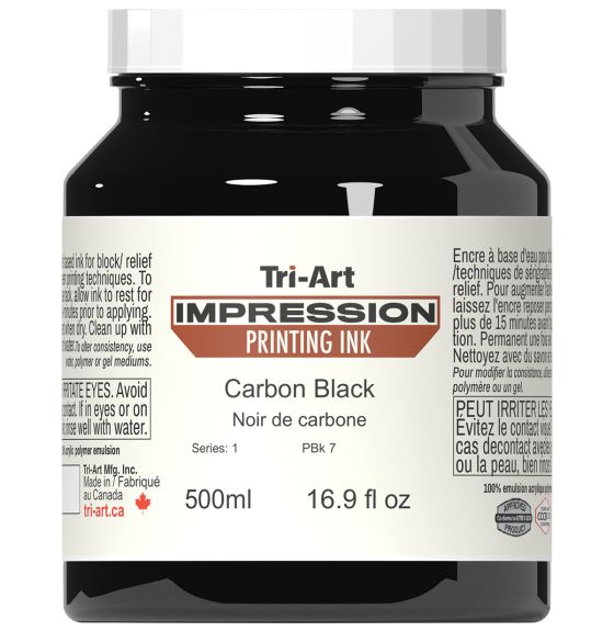 Encre d'imprimerie acrylique Impression, 500 ml - Noir de carbone