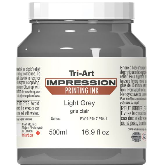 Impressions Acrylic Printing Ink - 500 mL (16.9 oz) - Light Grey