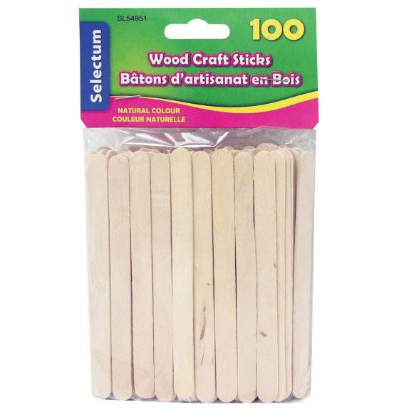 Bâtons d'artisanat en bois, 11,25 cm x 0,93 cm - Sac de 100
