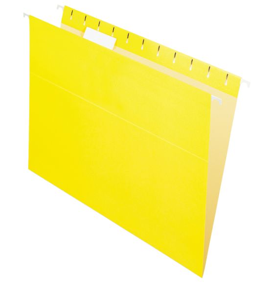 Pendaflex&reg; Essentials 1/5 Tab Cut Recycled Hanging Folder - Letter Size - Pack of 25 - Yellow