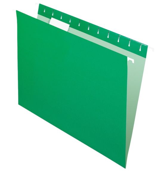 Letter Hanging Folder - Green - Pack of 25 - 8 1/2" x 11"