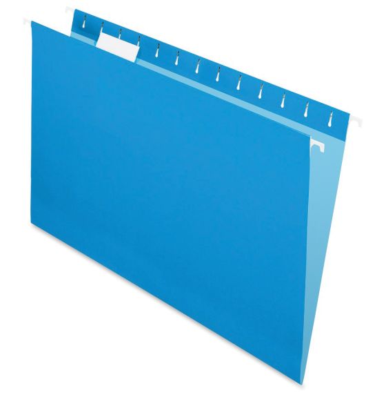 Pendaflex® Essentials 1/5 Tab Cut Recycled Hanging Folder - Legal Size - Pack of 25 - Blue
