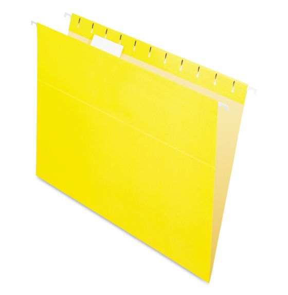 Pendaflex&reg; Essentials 1/5 Tab Cut Recycled Hanging Folder - Legal Size - Pack of 25 - Yellow