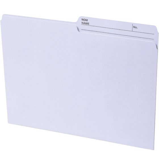 Continental&reg; 1/2 Tab Cut Recycled Top Tab File Folders - Pack of 100 - Letter Size - Ivory