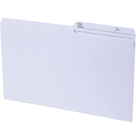 Continental® 1/2 Tab Cut Recycled Top Tab File Folders - Pack of 100 - Legal Size - Ivory