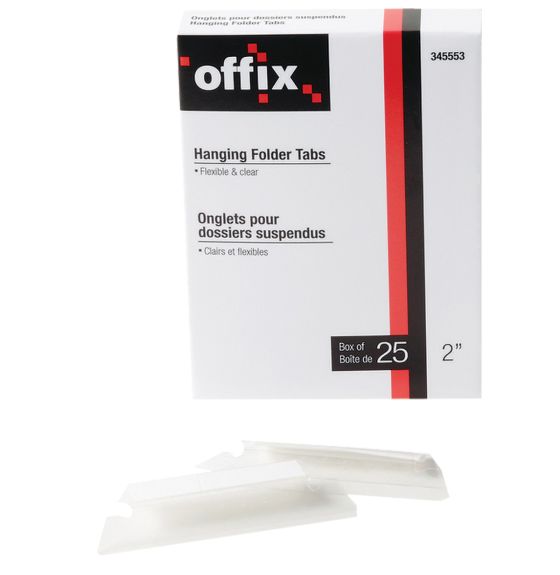 Hanging Folder Tabs - Pack of 25 - 2" (5.1 cm)