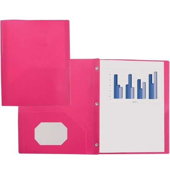 Reliure en plastique - Format lettre - Rose