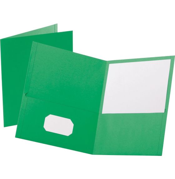 Chemise verte Oxford®, deux pochettes, papier recyclé - Format lettre