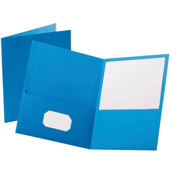 Chemise bleue Oxford®, deux pochettes, papier recyclé - Format lettre