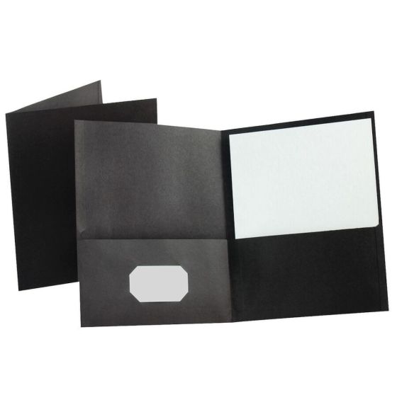 Chemise noire Oxford®, deux pochettes, papier recyclé - Format lettre