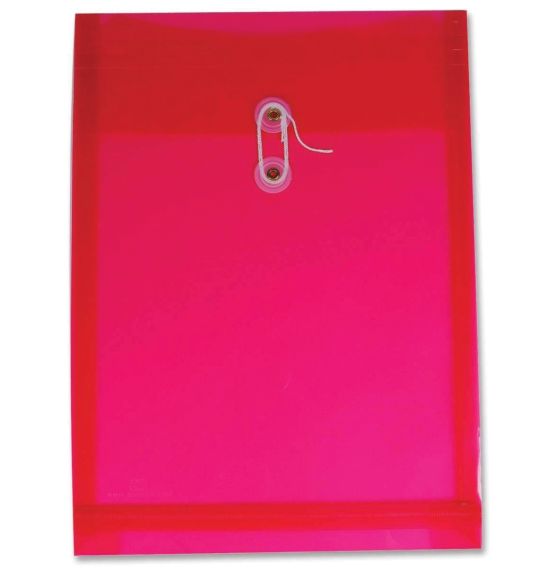 Enveloppe en vinyle translucide - Format lettre - Rouge