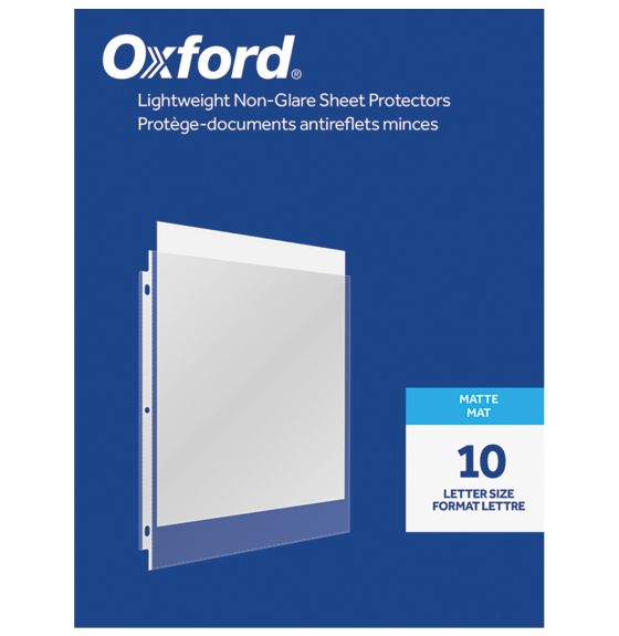 Protège-documents Oxford - Format lettre - Paquet de 10