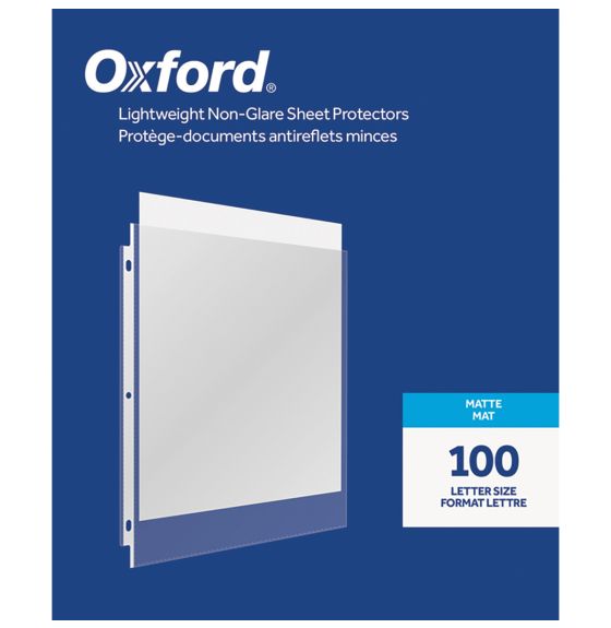 Oxford Sheet Protectors - Letter Size - Pack of 100