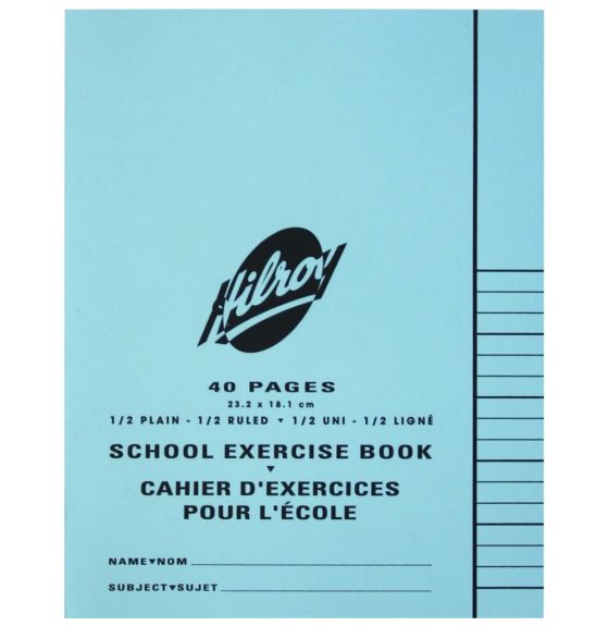 Hilroy Notebook - Half Plain, Half Ruled - 40 Pages