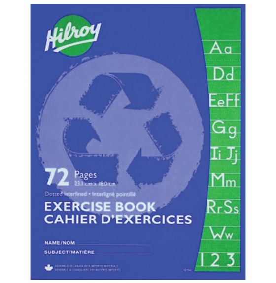 Hilroy Recycled Stitchbook - Ruled, Dotted Front Ruling - 72 Pages