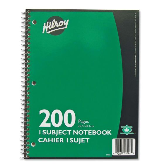 Hilroy Executive Coil One Subject Notebook - 200 Pages