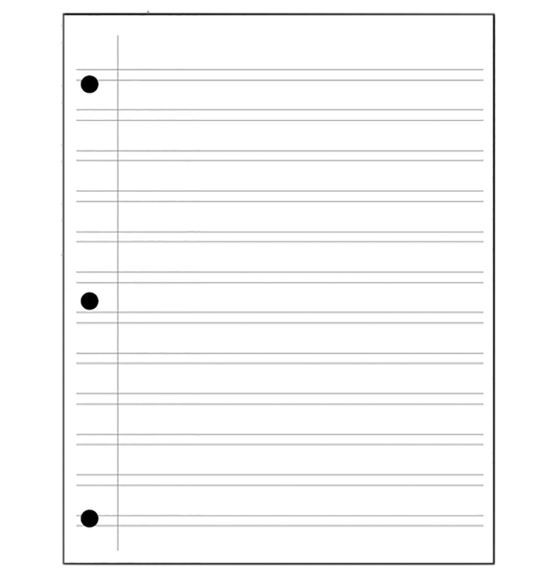 Papier régulier à doubles interlignes