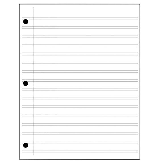 Papier étroit à doubles interlignes