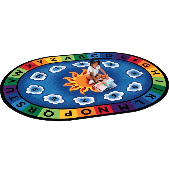 Tapis ensoleillée de Carpets for Kids® - Ovale, 2,5 x 3,5 m (8,3' x 11,8')