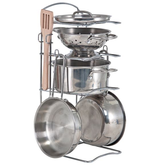 Let's Play House! Stainless Steel Pots & Pans Play Set